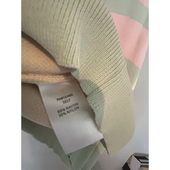 Fate Sleeveless Ruffle Sleeve Sweater, Multicolor, Pink Yellow Green Size Large - Picture 7 of 7